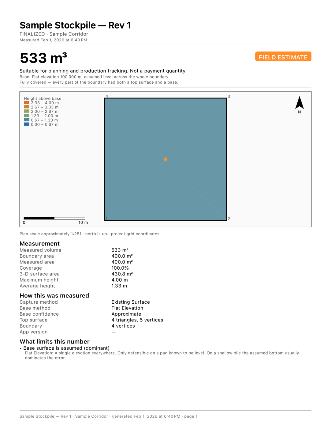 Stockpile Volume Sheet